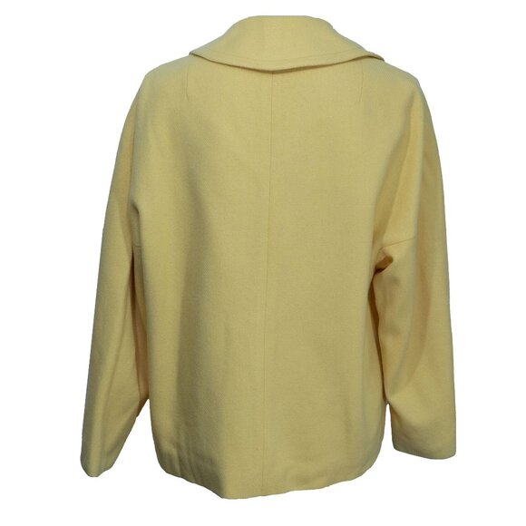 Bataldi Butter Yellow Wool Swing Coat Lambswool Vintage 60s Petit Spun Short - Picture 2 of 16